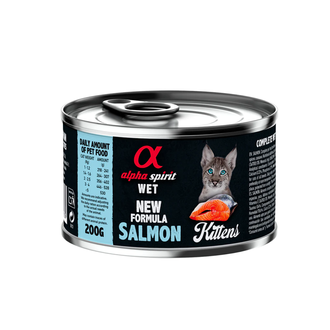 Alpha Spirit Gato Kitten - Lata de salmón