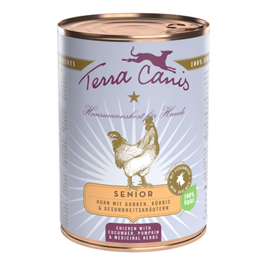 Terra Canis Senior - Lata de pollo con pepino y calabaza