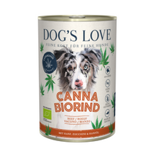 Cargar imagen en el visor de la galería, lata para perros Dogs Love ternera con cáñamo