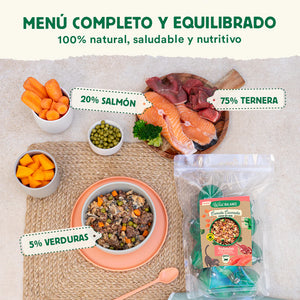 Wild Balance - Menú Cocinado pata gatos - Salmón y Ternera