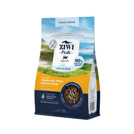 ZiwiPeak Steam and Dried Food - Receta de pollo y caballa para gatos