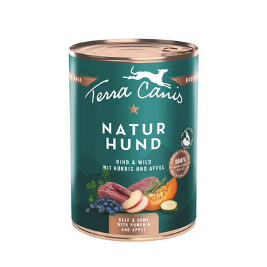 Terra Canis - Naturhund - Lata de buey y venado con calabaza, manzana y arándanos