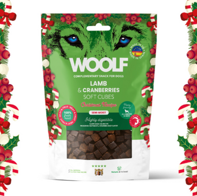 Woolf - Cubitos navideños cordero y pavo con arándanos 🎄