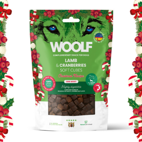 Woolf - Cubitos navideños cordero y pavo con arándanos 🎄