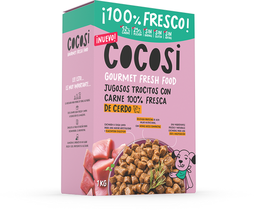 Cocosi semihúmedo - Trocitos de carne para perros - cerdo