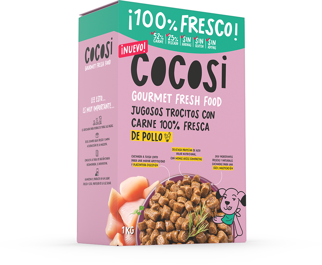 Cocosi semihúmedo - Trocitos de carne para perros - pollo