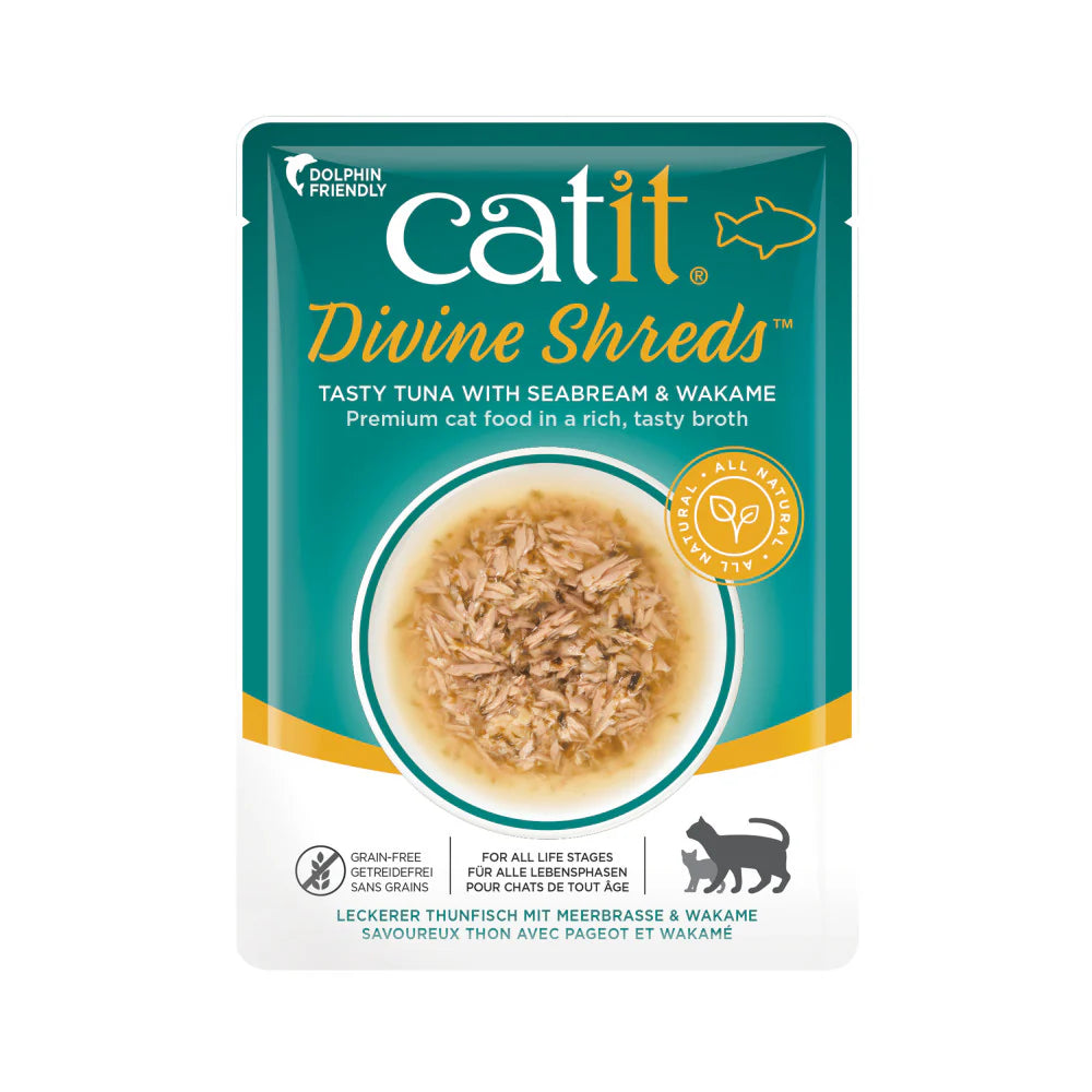 Catit Divine Shreds - Sopa de atún con besugo y wakame