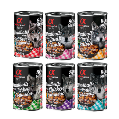 Alpha Spirit - Latas de Albóndigas para perros