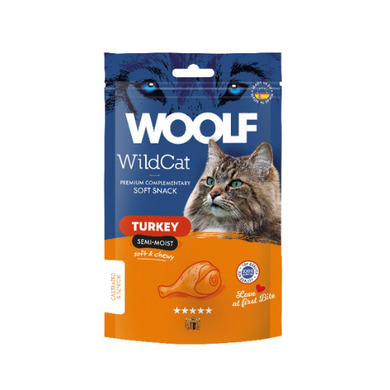 Woolf Wildcat - Snacks semihúmedos de pavo para gatos