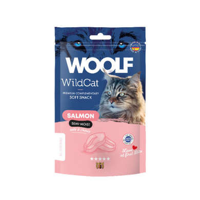 Woolf Wildcat - Snacks semihúmedos de salmón para gatos