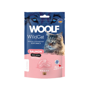 Woolf Wildcat - Snacks semihúmedos de salmón para gatos