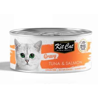 Kit Cat Gravy - Lata de atún con salmón