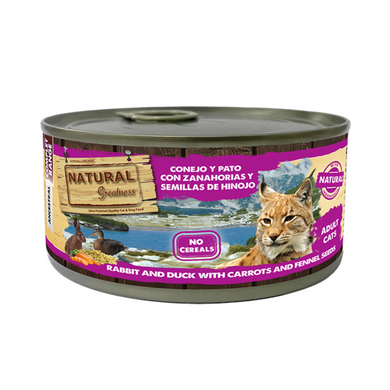 Natural Greatness lata gato - Conejo y pato con zanahoria y semillas de hinojo