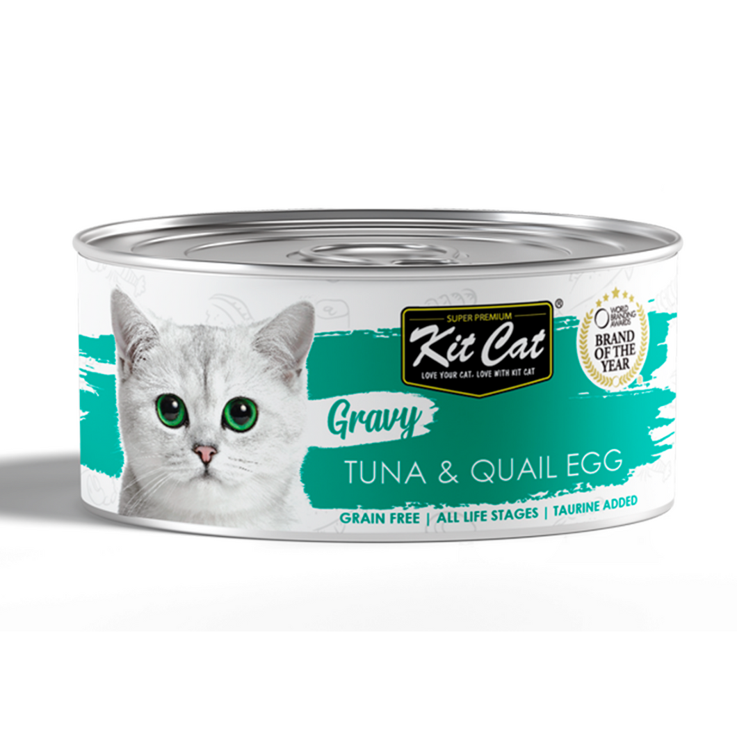 Kit Cat Gravy - Lata de atún con huevos de codorniz