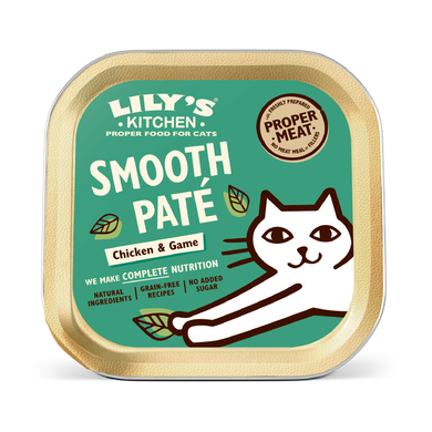 Lily's Kitchen Smooth Paté para gatos - Tarrina de Pollo, Gamo y Ciervo