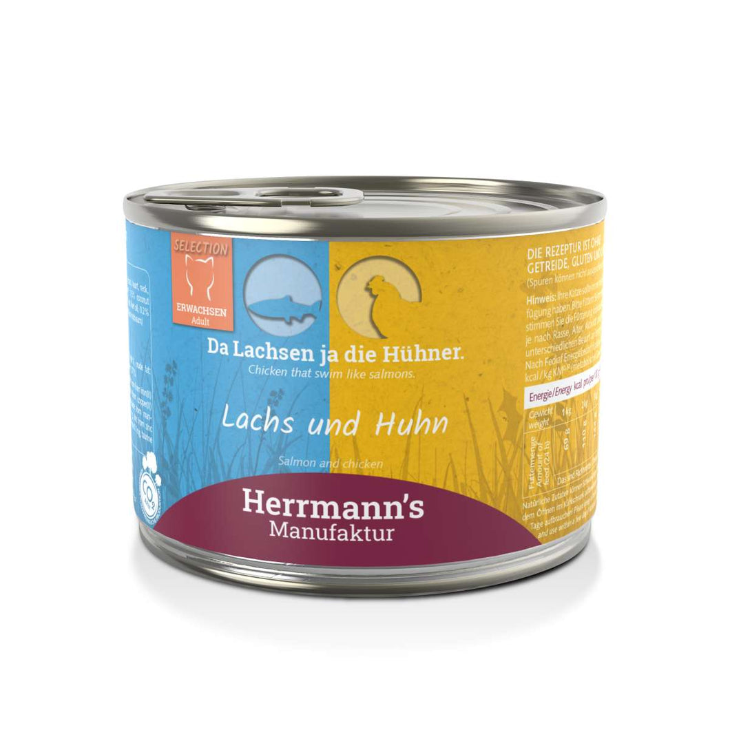Herrmann's gato - salmón con pollo - lata 200g