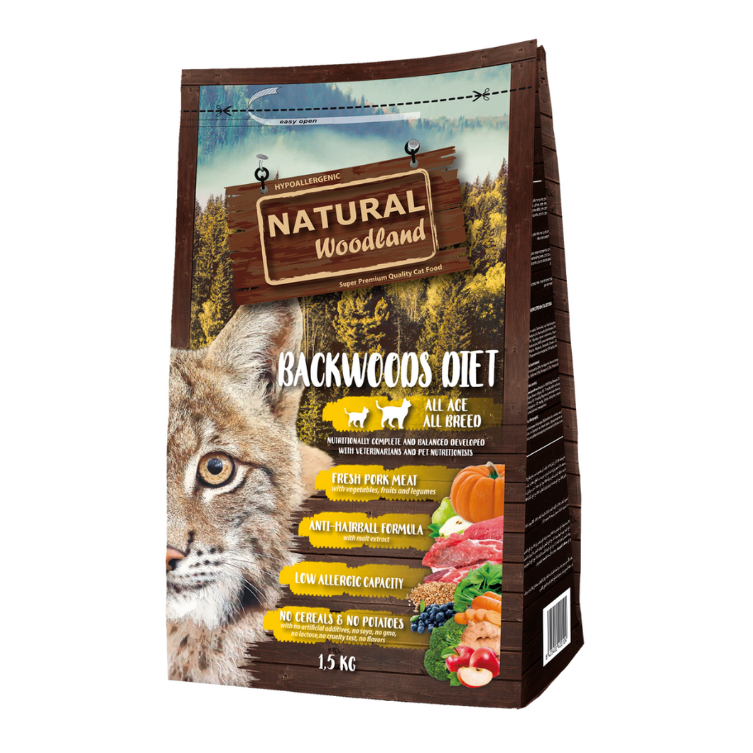 Natural Woodland para Gatos - Backwoods Diet - Cerdo