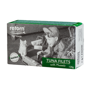 Retorn latas de filetes de atún - gato