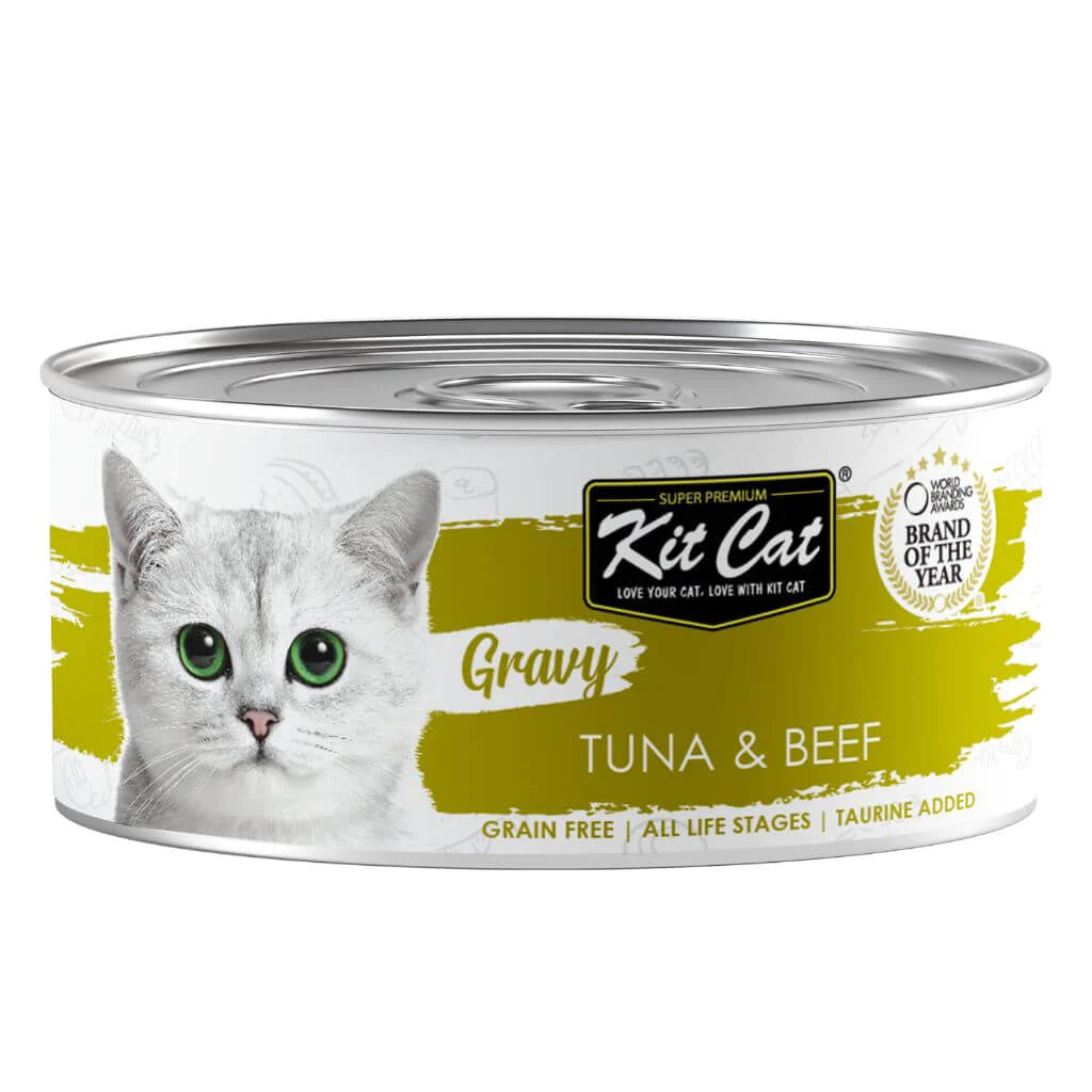 Kit Cat Gravy - Lata de atún con ternera
