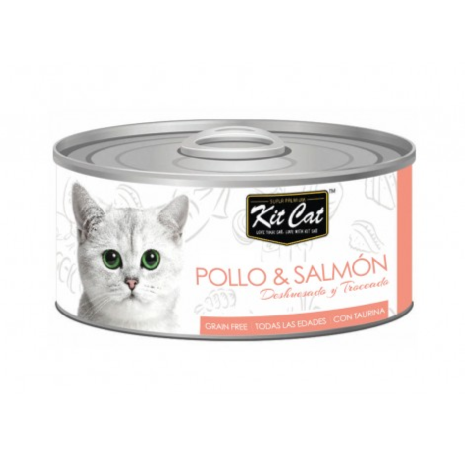 Kit Cat - Lata de pollo con salmón
